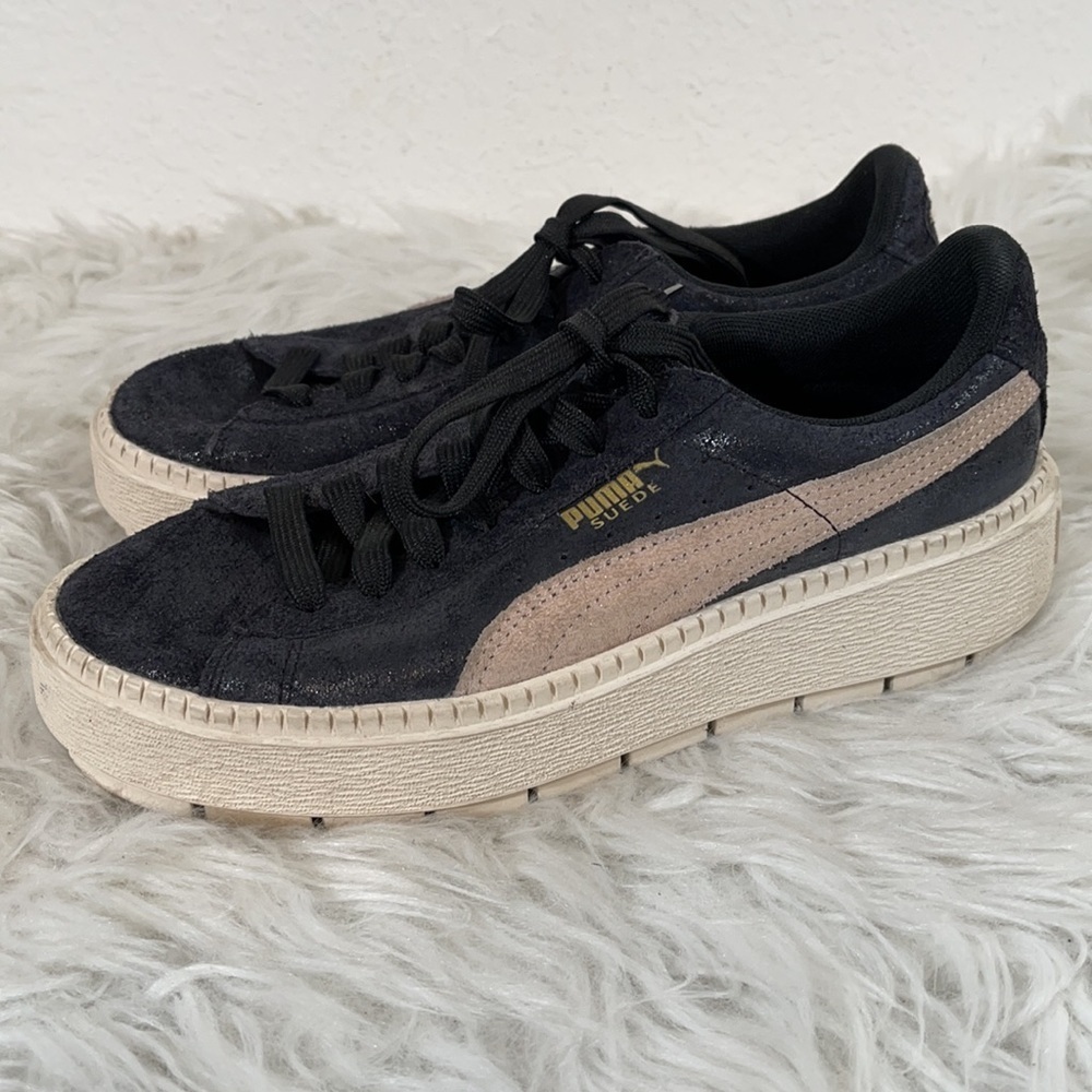 PUMA Suede Platform Trace Shimmer Sneakers Size 7 - Picture 4 of 8